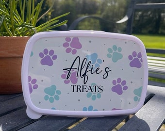 Pastel Paws Personalised Snack Box, Personalised Snack Box, Lunch Box, Food Storage, Pet Snacks, Custom Pet Treat Box, Pet Treat Storage