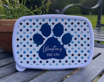 Stars Personalised Paw Snack Box, Personalised Snack Box, Lunch Box, Food Storage, Pet Snacks, Custom Pet Treat Box, Pet Treat Storage