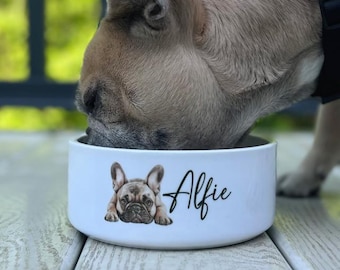 Dog Image Personalised Pet Bowl, Dog Bowl, Named Pet Bowl, Pet Bowl, Paw Pet Bowls, Ceramic Pet Bowls,  Food Bowls, Dog Custom Bowl