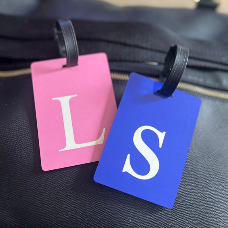 Solid Colour Initial Luggage Tag, Suitcase Tag, Named Tag, Personalised Bag Tag, Travel Tags, Bag Tag, Holiday Essentials, Girls Holiday image 9