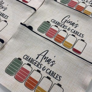 Chargers & Cables Personalised Pouch, Cable Bag, Cable Pouch, Charger Pouch, Holiday Essentials, Travel Essentials, Personalised Cable Bag image 5