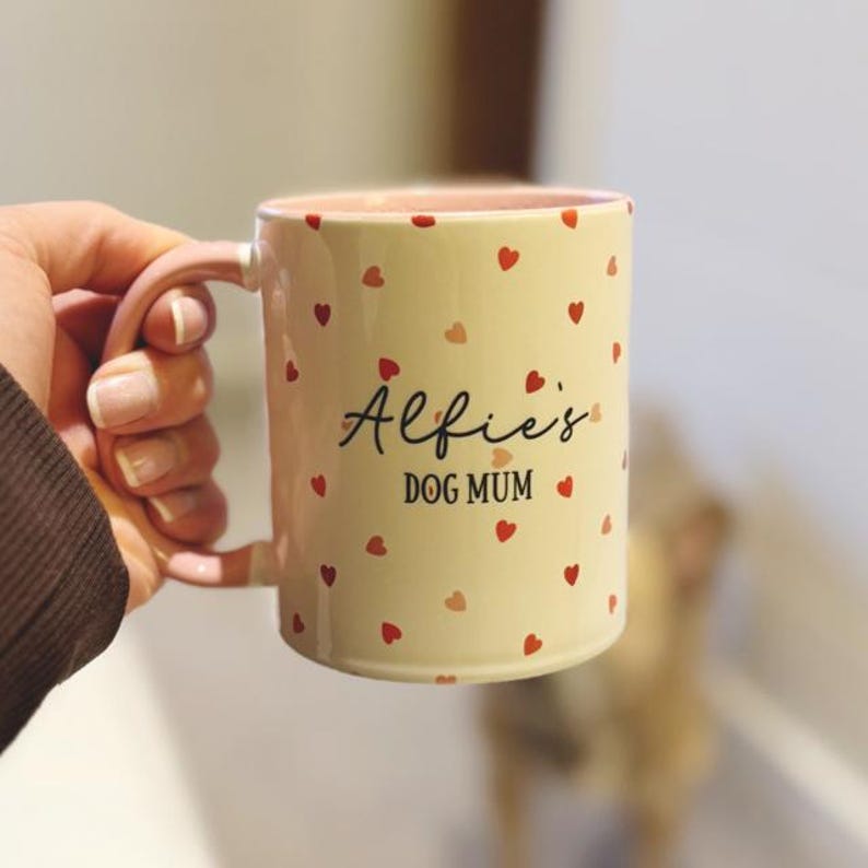 Pink & Red Hearts Personalised Dog Mum Mug, Dog Mum Gifts, Dog Mum Mug, Personalised Dog Mum, Paw Custom Mug, Dog Gifts, Gifts For Dog Mum image 8