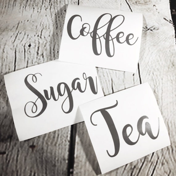 Tea Coffee Sugar Labels Set Decal Vinyl Label Storage Etsy UK