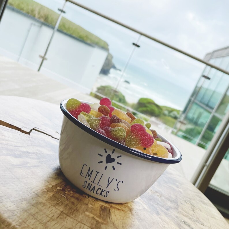 Snack Bowl Personalised Enamel Bowl Enamel Snack Bowl Etsy UK