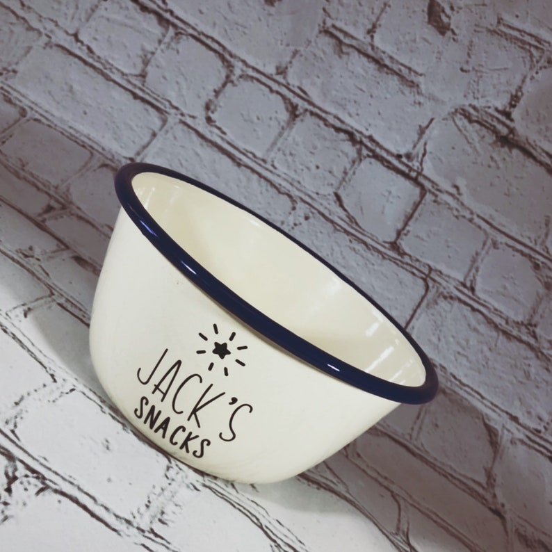 Snack Bowl Personalised Enamel Bowl Enamel Snack Bowl Etsy