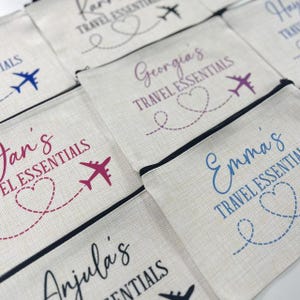 Travel Essentials Personalised Pouch, Travel Pouch, Travel Gift, Holiday Essentials, Personalised Travel Pouch, Travelling Gifts, Plane Bag image 15