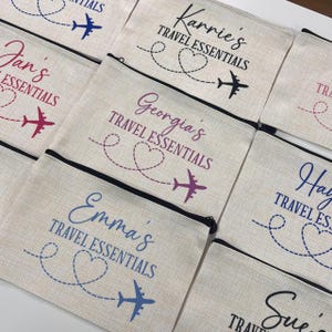 Travel Essentials Personalised Pouch, Travel Pouch, Travel Gift, Holiday Essentials, Personalised Travel Pouch, Travelling Gifts, Plane Bag image 7