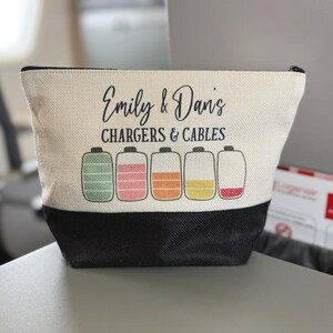 Chargers & Cables Personalised Pouch, Cable Bag, Cable Pouch, Charger Pouch, Holiday Essentials, Travel Essentials, Personalised Cable Bag image 18
