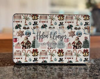 Christmas Personalised Metal Tin, Personalised Festive Gift, Christmas Sweets Tin