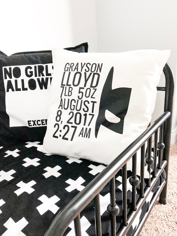 Personalized Baby Pillow Batman Batman Baby Nursery Batman Etsy