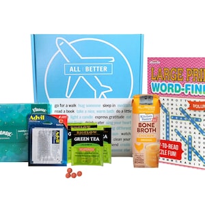 Care Package for Sick Friend with General Illness like Cold or Flu, Get Well Soon Gift Basket [ All | Better Quick Sick Box A - Small ]