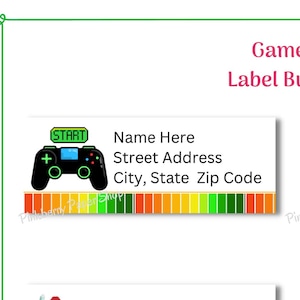 Gamer Labels | Video Game Return Address Labels | Video Game Labels | Children&#39;s Supply Labels | Printable Templates | Digital Download