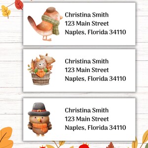 Fall Address Label Bundle: Thanksgiving Stickers, Gift Tags (Digital Download)