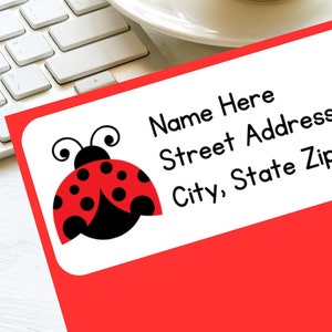 Ladybug Return Address Labels | Cute Ladybug Label | DIY Printable Labels | Instant Digital Download