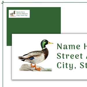 Duck Return Address Labels | Mallard Duck Label | Pond Animals | DIY Printable Labels | Instant Digital Download