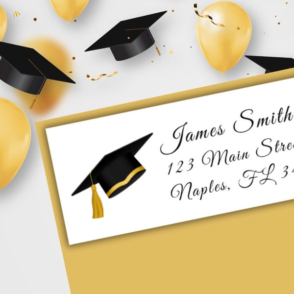 Graduation Return Address Labels | Announcement Labels | Graduation Thank You Card Labels | DIY Printable Labels | Instant Digital Download