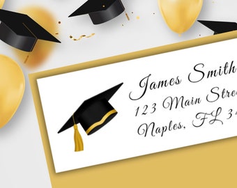 Graduation Return Address Labels | Announcement Labels | Graduation Thank You Card Labels | DIY Printable Labels | Instant Digital Download