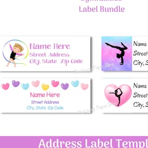 Gymnastics Address Labels: Printable Template (Digital Download)