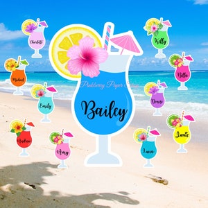 Clipart Boissons tropicales | Aimants pour porte de croisière | Clipart Tee Shirt | Sublimation | Téléchargement numérique instantané