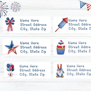 Patriotic Return Address Label Bundle | Watercolor 4th of July Labels | Summer Printable Label Templates | Instant Digital Download