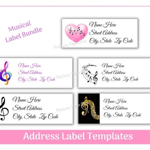 Musical Themed Return Address Labels | Music Book Labels | Musical Supply Labels | Gift Tags | Printable Template | Instant Digital Download