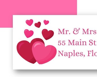 Valentine Hearts Return Address Labels | Valentine's Day Gif Tags | Party Labels | DIY Printable Labels