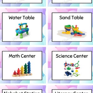 Pastel Bubble Preschool & Kindergarten Center Signs | Set of 15 Printable Classroom Labels | Day Care Center Signs | Instant Download