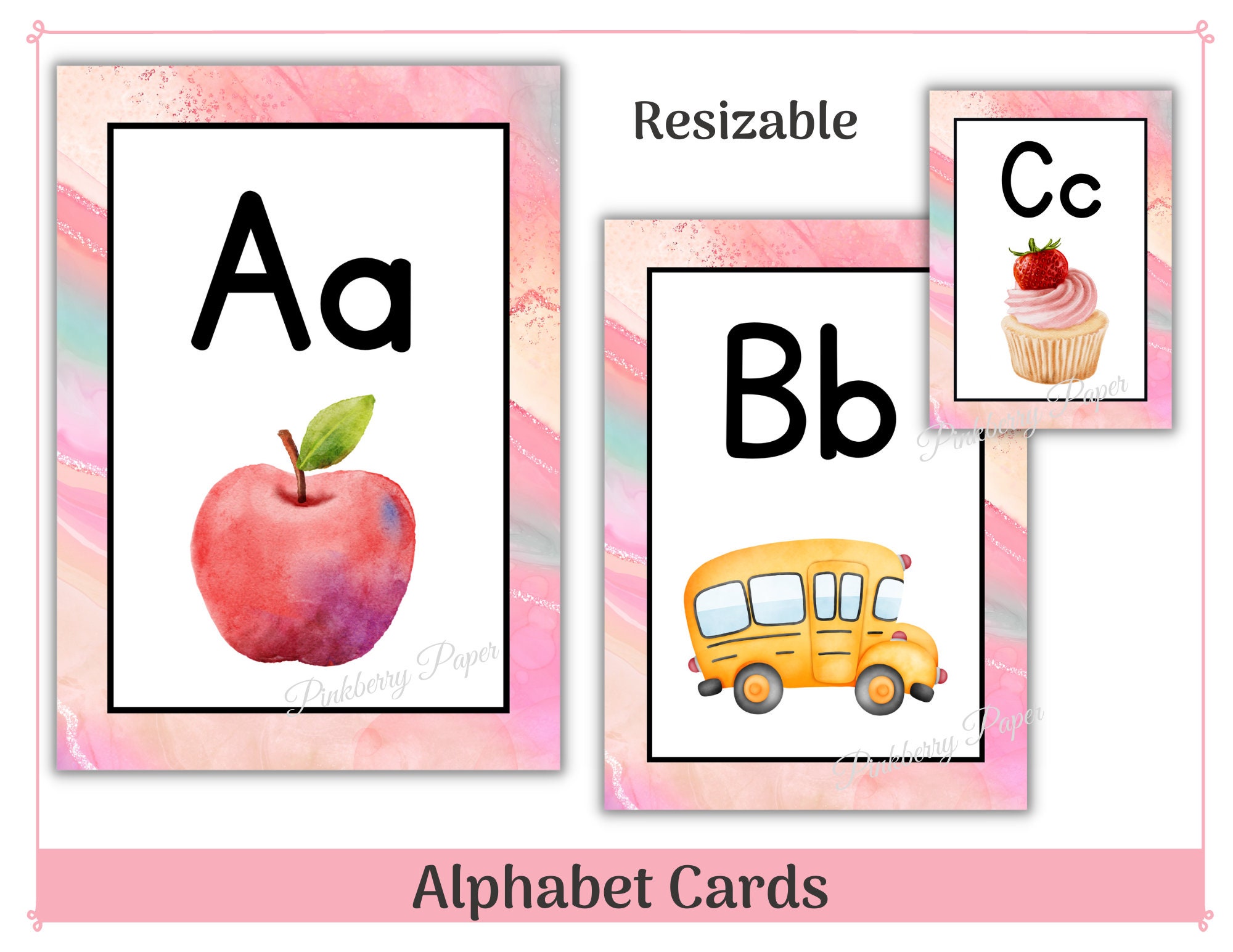 Watercolor Alphabet Cards: Classroom Decor (digital Download) - Etsy