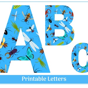 Insect Alphabet Letters A-Z, Numbers 0-9 | Banner, Bulletin Board, Scrapbook, Sublimation Letters & Numbers