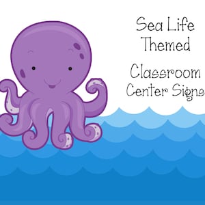 Sea Life Themed Classroom Center Signs | Instant Digital Download | Resizable PNG Files