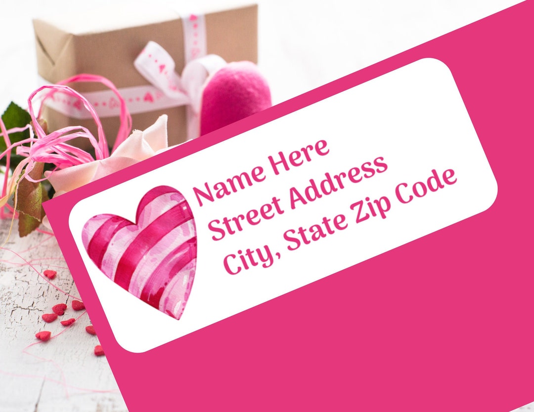 Valentine Heart Return Address Labels DIY Printable Labels Etsy