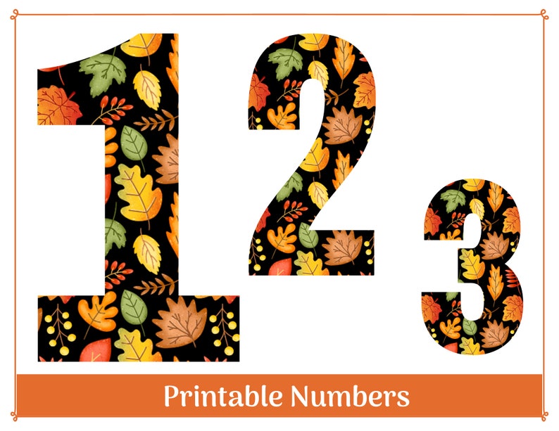 Fall Leaves Alphabet & Numbers Clip Art (instant Download) - Etsy