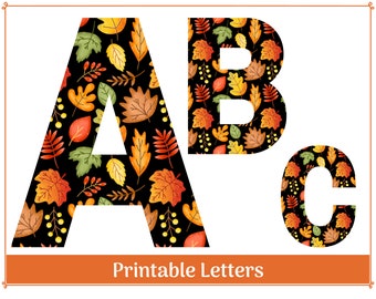 Fall Leaves Alphabet Letters & Numbers Clip Art | Fall Banner, Bulletin Board Letters | Classroom Alphabet | Instant Download