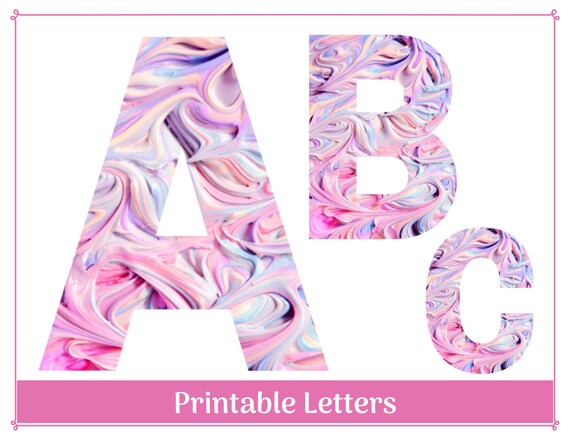 Pastel Alphabet Letter Clip Art Pastel Paint &amp; Frosting | Etsy