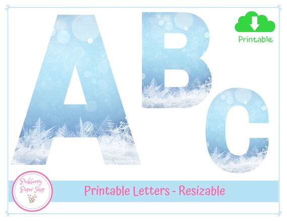 snowflake printable bulletin board and scrapbooking letters etsy