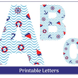 Nautical Alphabet Clip Art Letters A-Z, Numbers 0-9 | Banner, Bulletin Board, Scrapbook, Sublimation Letters/Numbers