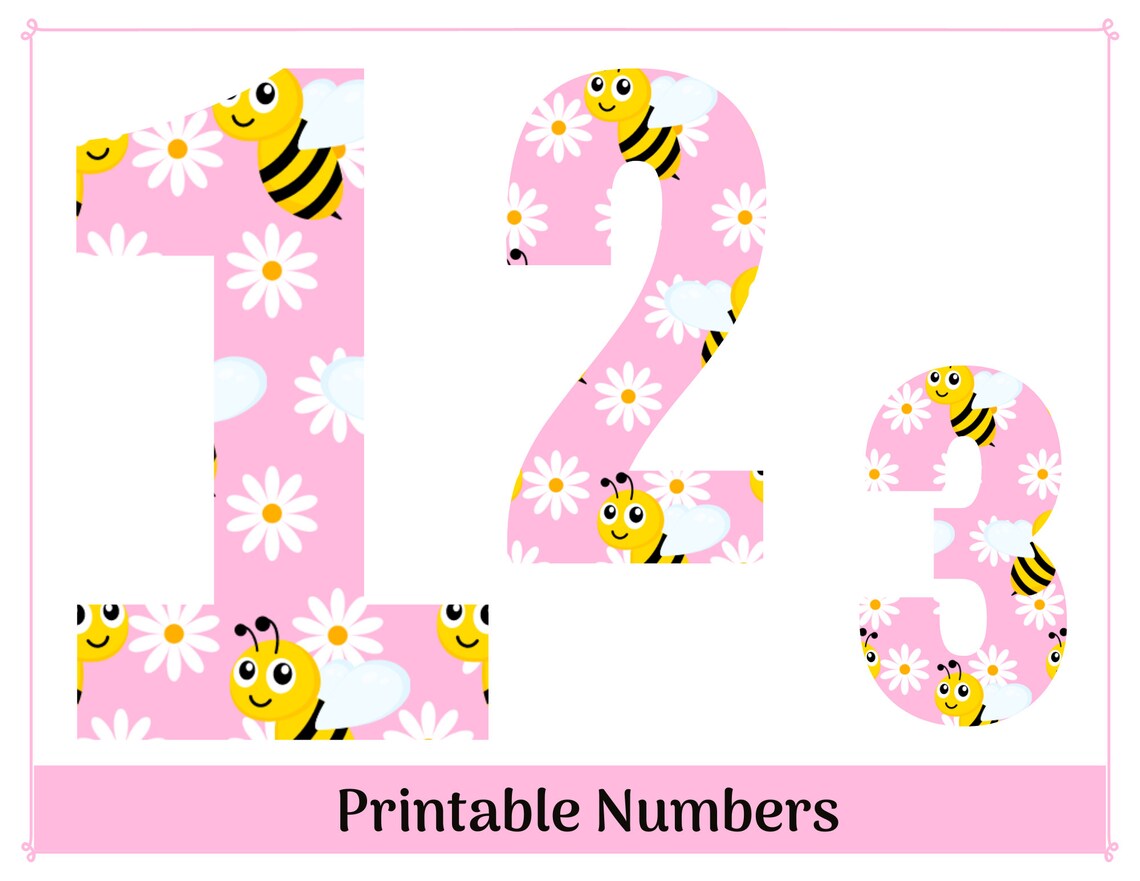 Bumble Bee Alphabet Letters & Numbers: Printable Clip Art (digital ...
