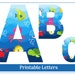 Cute Sea Life Alphabet Letters A-Z, Numbers 0-9 Clip Art, Printable Banner, Bulletin Board ...