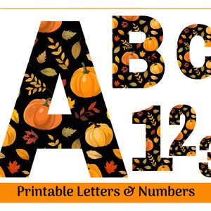 Fall Leaves Alphabet Letters & Numbers Clip Art | Fall Banner, Bulletin Board Letters | Classroom Alphabet | Instant Download