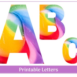 Rainbow Alphabet Letters A-Z, Numbers 0-9 | Banner, Bulletin Board, Scrapbook, Sublimation Letters & Numbers