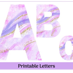 Purple Marble Alphabet Clip Art Letters A-Z and Numbers 0-9 | Printable Banner - Bulletin - Scrapbooking – Sublimation Letters and Numbers