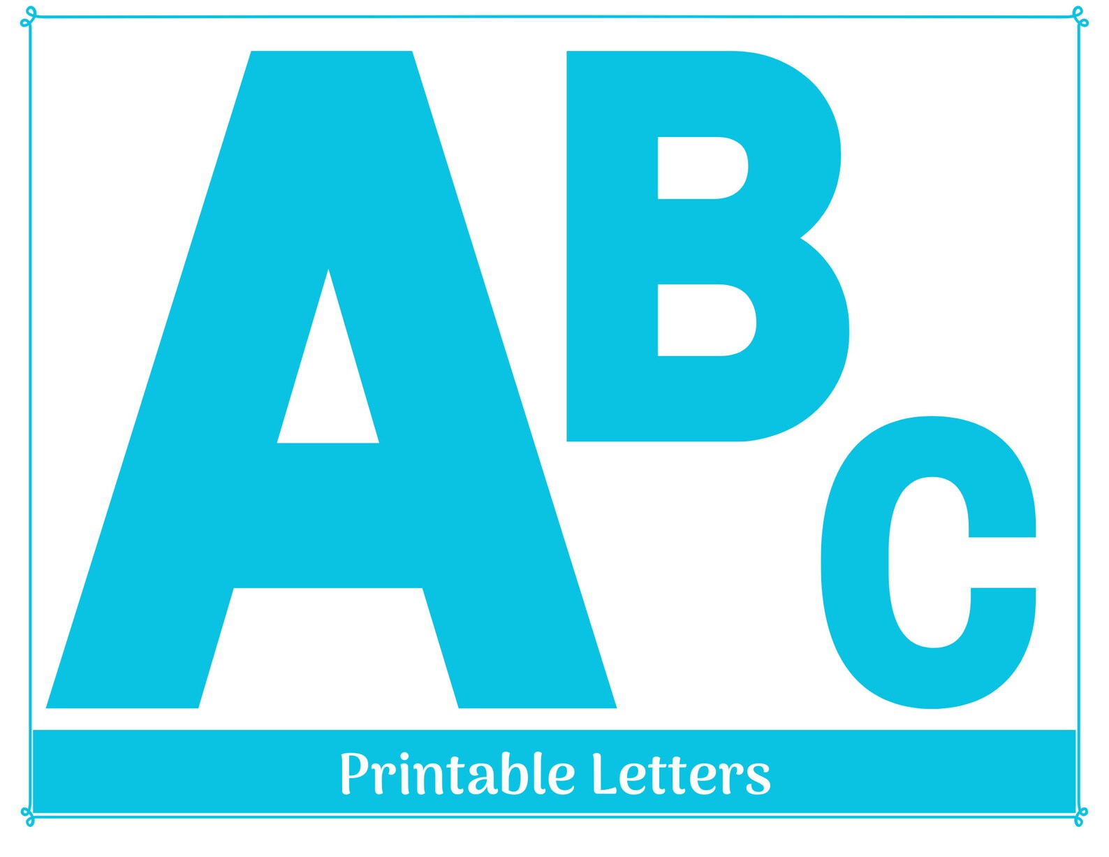 Aqua Alphabet Clip Art Letters A-Z, Numbers 0-9 | Banner & Bulletin ...