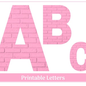 Pink Brick Alphabet Clip Art Letters A-Z and Numbers 0-9 | Printable ...