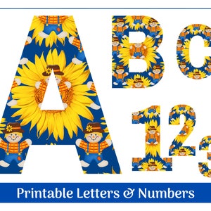 Clipart alphabet de A à Z et chiffres de 0 à 9 ans | Numéros imprimables et redimensionnables | Bannière - Tableau d'affichage