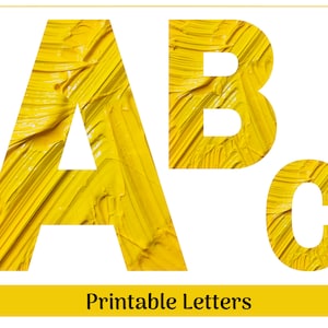 Yellow Paint Alphabet Clip Art Letters A-Z, Numbers 0-9 | Banner - Bulletin - Scrapbooking – Sublimation Letters/Numbers