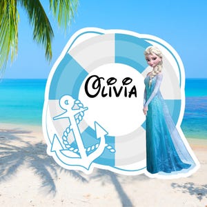 Clipart Croisière Nautique Elsa | Bouée de sauvetage nautique surgelée | Aimants DIY pour porte de croisière | Imprimable | Téléchargement numérique instantané | PNG