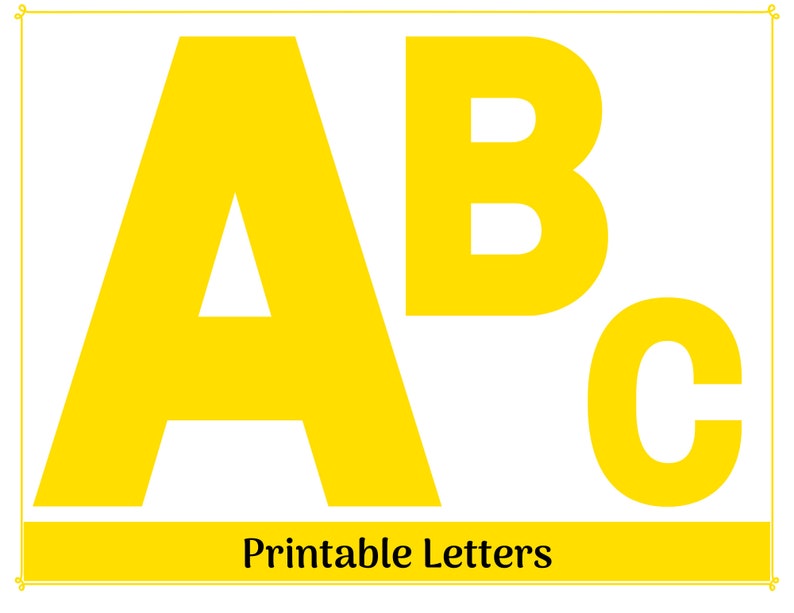 Yellow Alphabet Clip Art Letters A-Z Printable & Resizable - Etsy