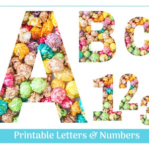 Popcorn Alphabet Clip Art Letters A-Z | Carnival Banner | Circus ...