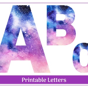 Letras del alfabeto espacial A-Z, Clip Art de números 0-9, pancarta imprimible, tablón de anuncios, letras y números de Scrapbooking