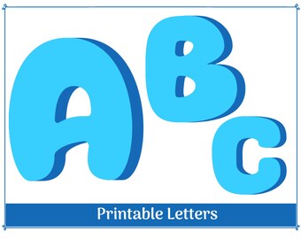 blue alphabet clip art bubble letters a z printable etsy